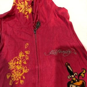 Ed hardly long vest w/zipper